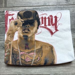 Gildan Mens White Graphic Print August Alsina Short Sleeve Tee 2XL